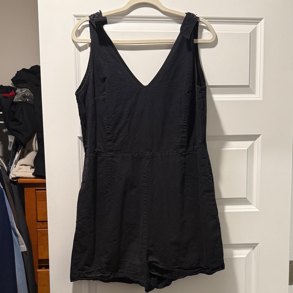 Cotton Impact Black Sleeveless Romper